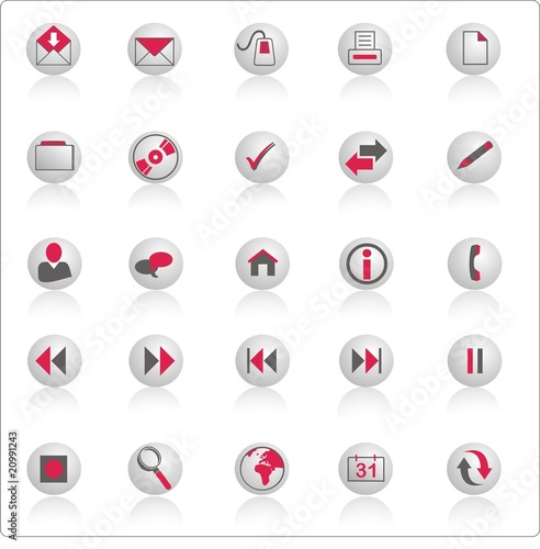 Buttonset rot-grau