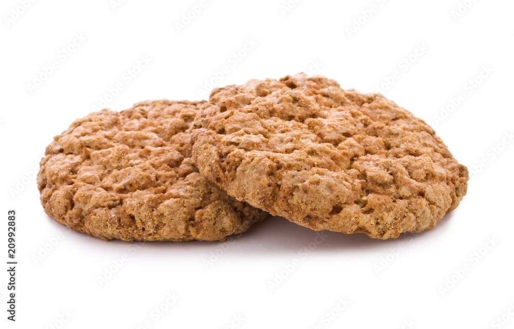 two cookies isolated on white background