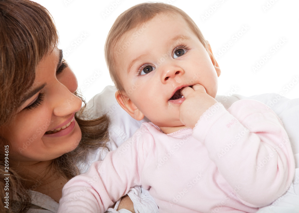 Happy mother and baby