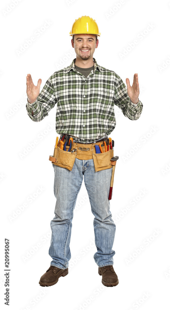 manual worker in showing pose manual worker in showing pose