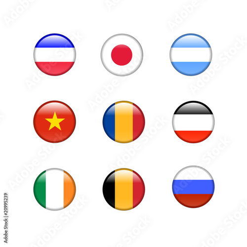 flags as buttons vector