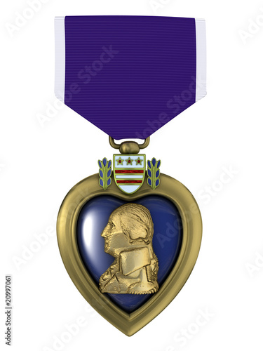 3d render Purple heart medal