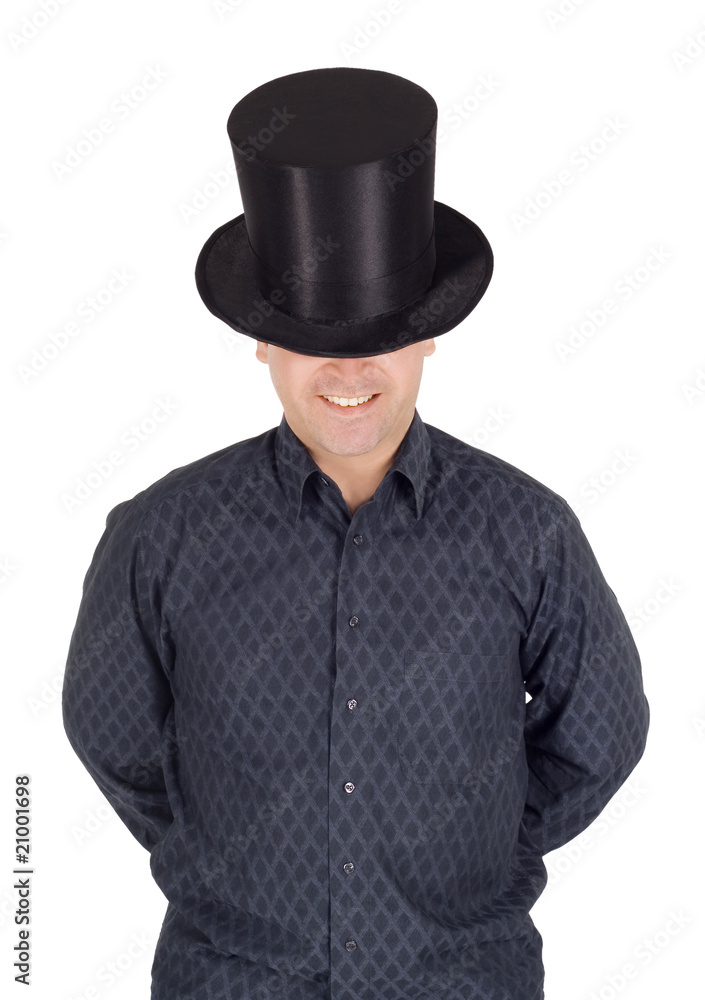 Brightly pictures of cheerful man in top hat (cylinder) Brightly pictures of cheerful man in top hat (cylinder)