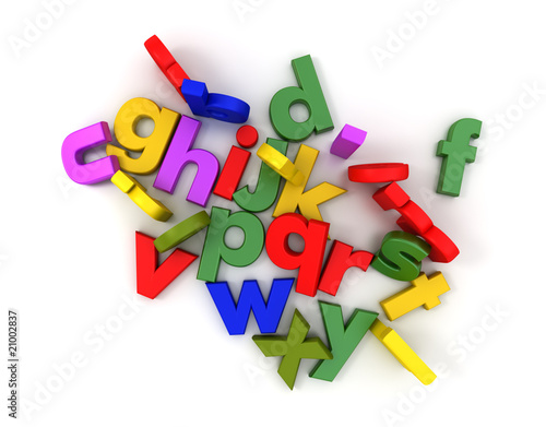 scattered coloful letters