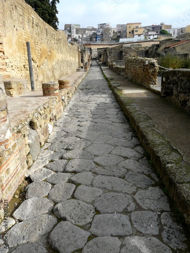 Street at the ancient Roman city of Herculaneum, Italy