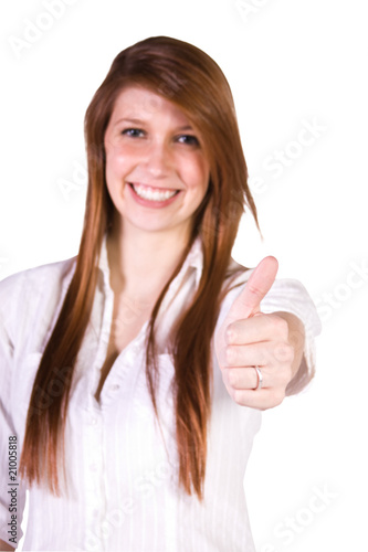 Wallpaper Mural Beautiful Girl Giving the Thumbs Up Torontodigital.ca