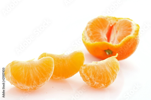 Fresh mandarin isolated on white background