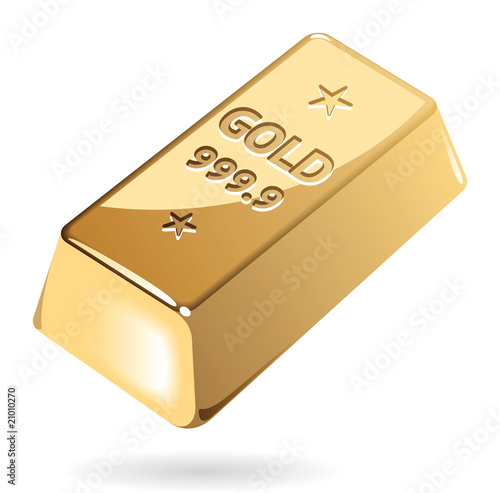 Isometric icon of gold bar