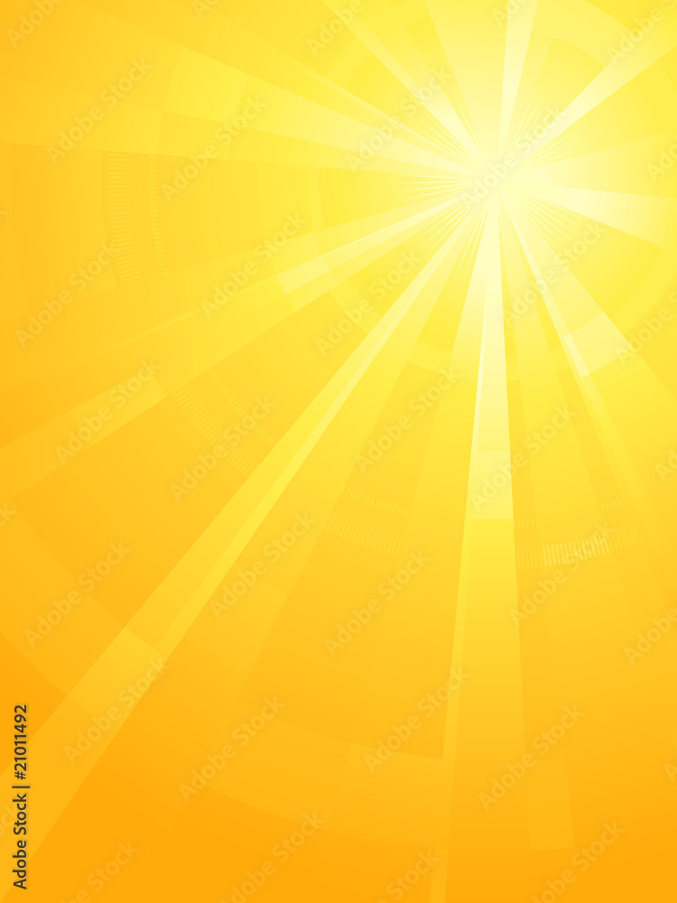 Yellow orange asymmetric sun light burst