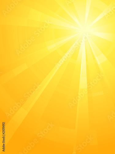 Yellow orange asymmetric sun light burst
