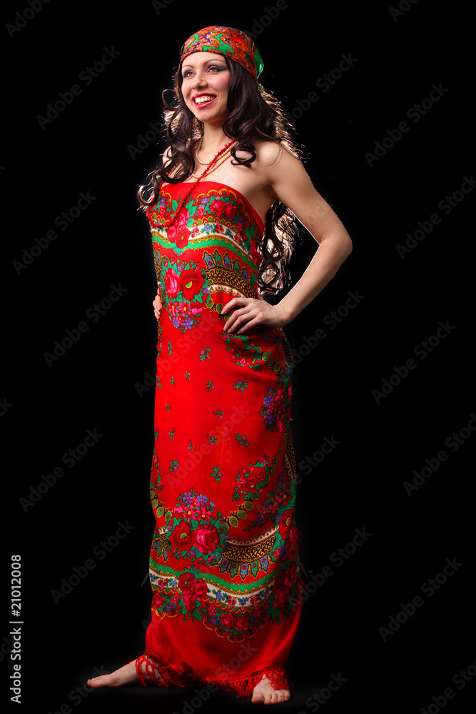 The girl in a red dress The girl in a red dress