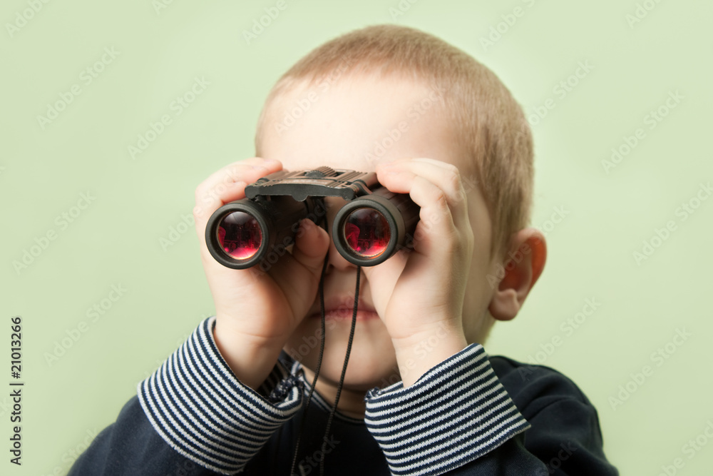 Child with binoculars Child with binoculars