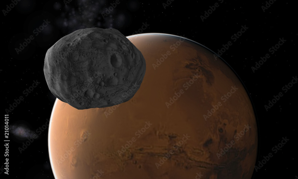 Obraz premium Mars et Phobos