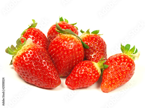strawberries on white background