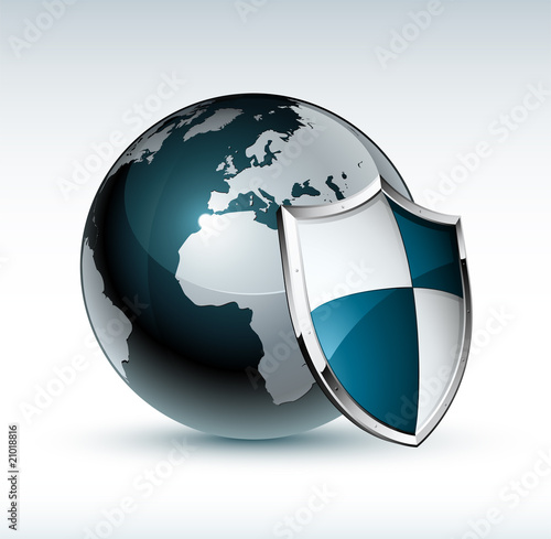 Concept protection / planète terre bouclier