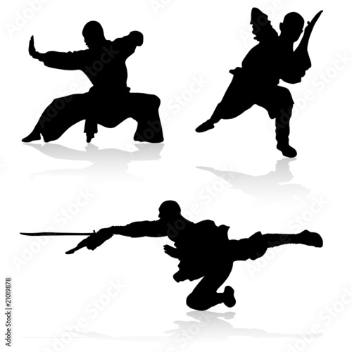 martial arts vector silhouettes