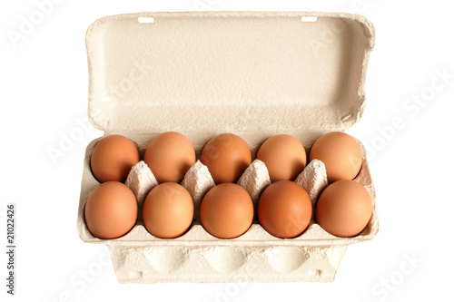 Open box with eggs