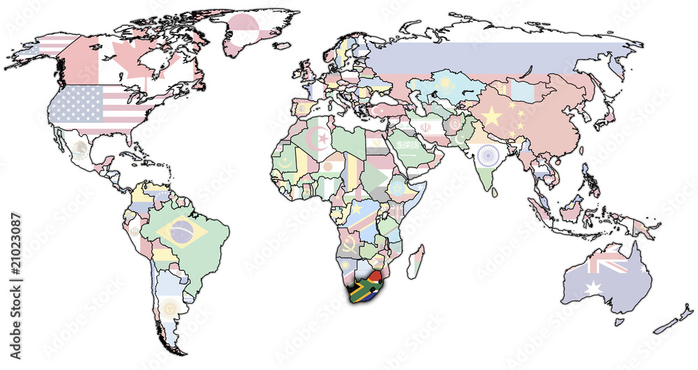 Obraz premium rsa on map of world