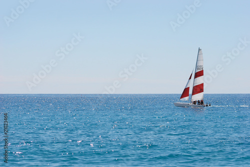yacht in the blue sea