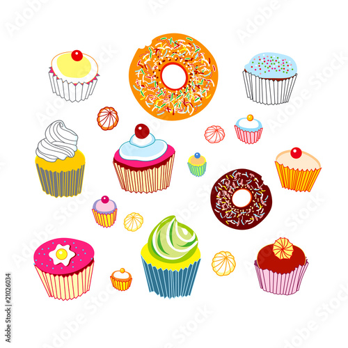 Funny cakes and pastries.