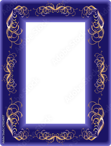 Framework from a dark blue velvet