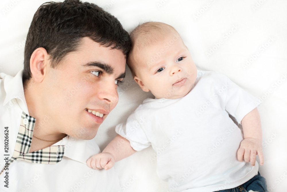 happy family - father and baby