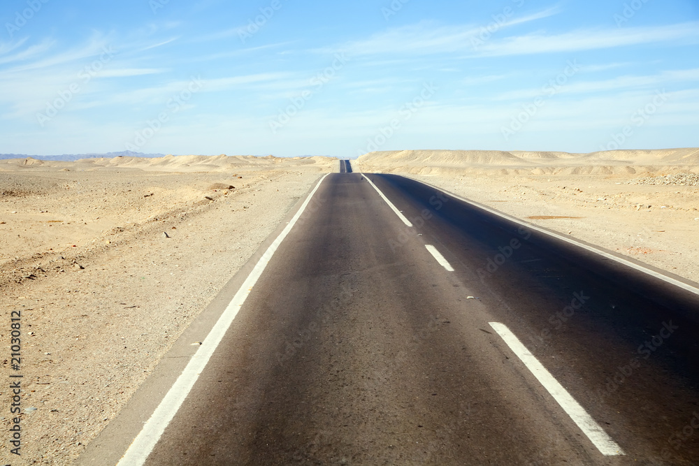 Road through desert