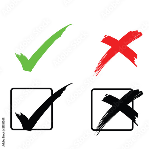 tick and cross vector