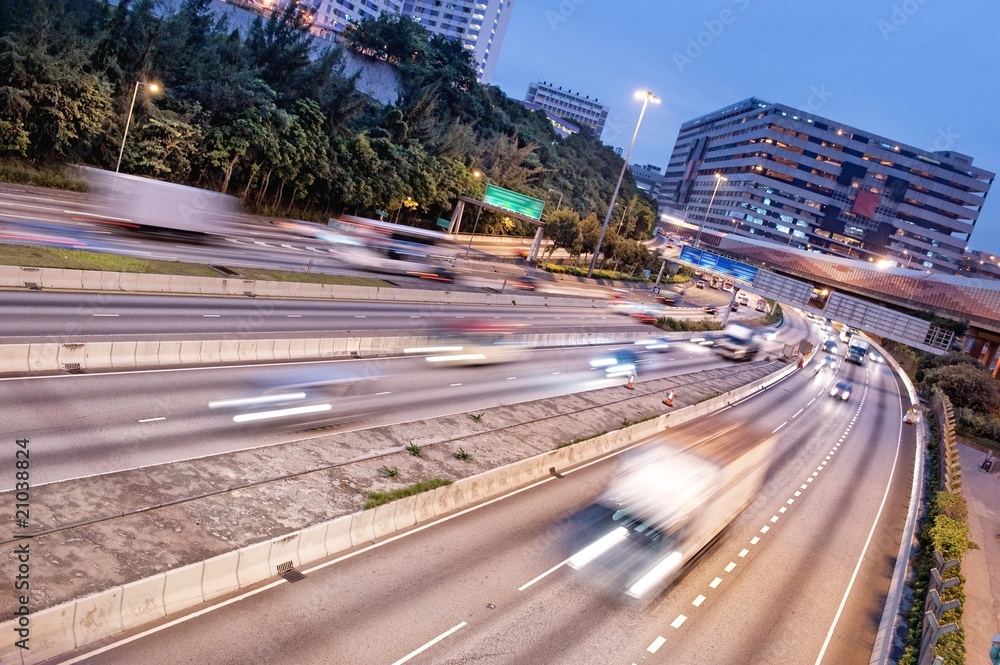 Naklejka premium Fast moving cars