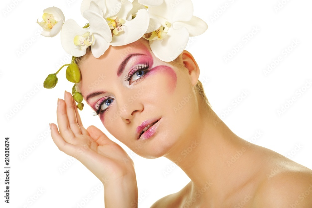 Beautiful woman with creative make-up Beautiful woman with creative make-up