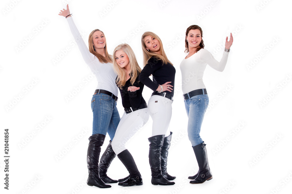 Fototapeta premium Enthusiastic girl group