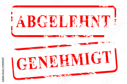 Fotografie Stempel abgelehnt / genehmigt