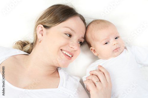 happy family - mother and baby
