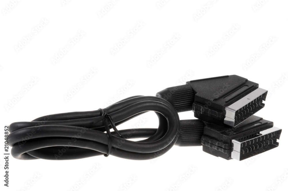 Scart cable isolated on white background Scart cable isolated on white background
