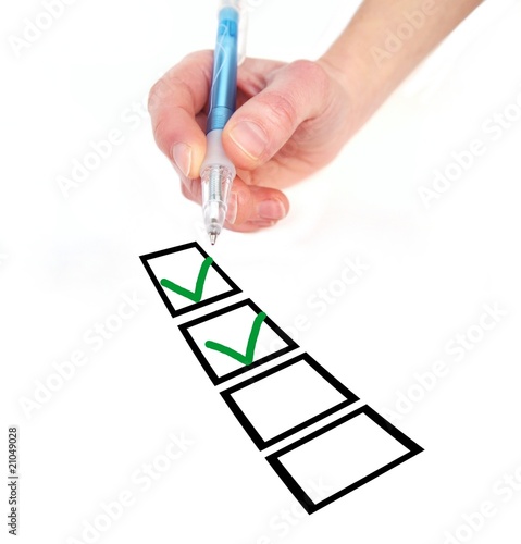 Filling in a questionnaire