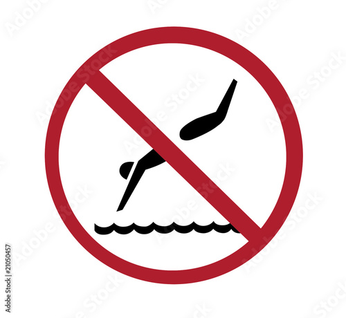 sign - no diving with paths