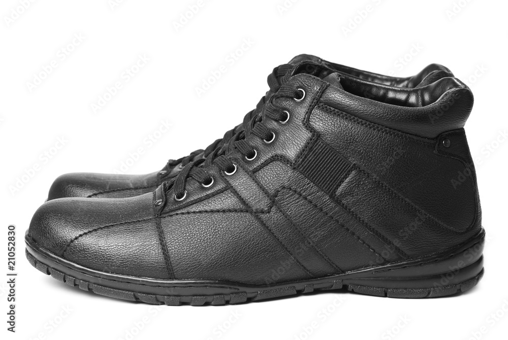 male winter boots isolated on white male winter boots isolated on white