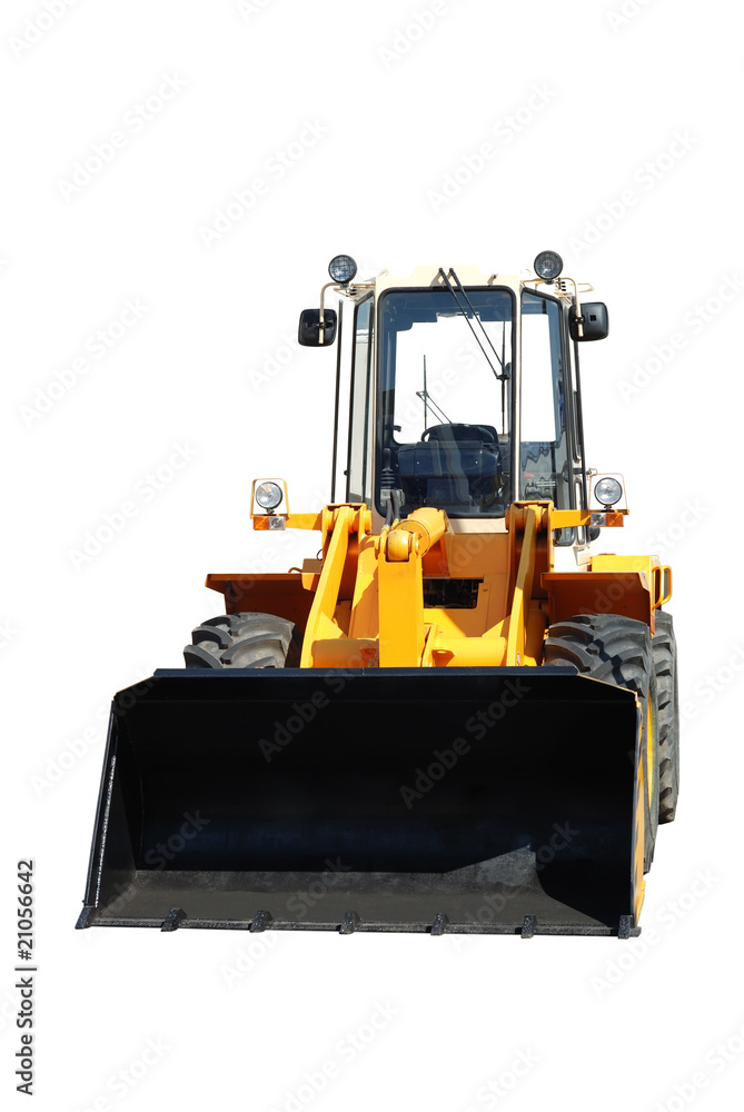 Fototapeta premium One new bulldozer on white