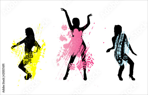 Silhouettes of dancing girls.