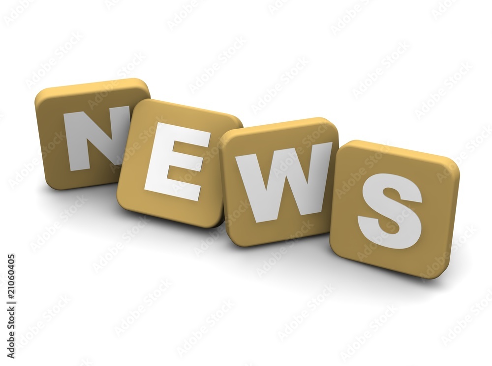 News text. 3d rendered illustration isolated on white. News text. 3d rendered illustration isolated on white.