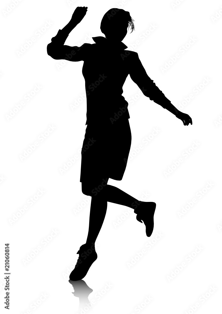 Silhouette-springende Frau