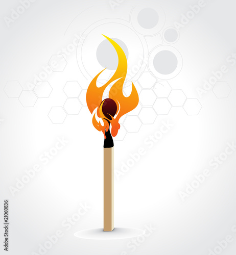 Burning match stick