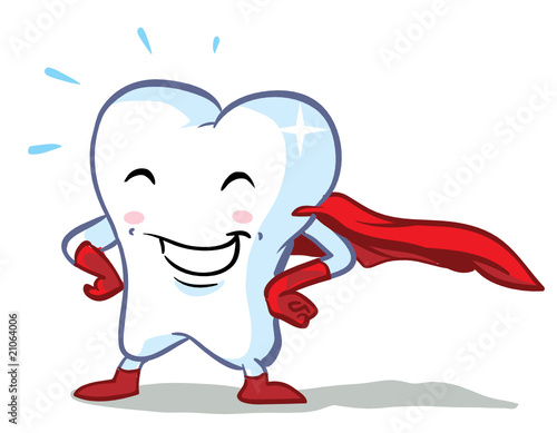 vector happy superhero tooth - part of a series!