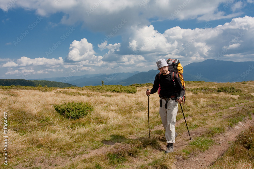 Hiking in the Carpathian mountains Hiking in the Carpathian mountains