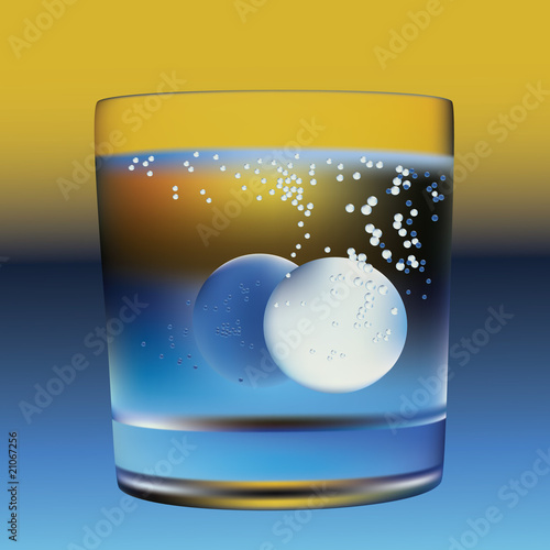 water and tablets.