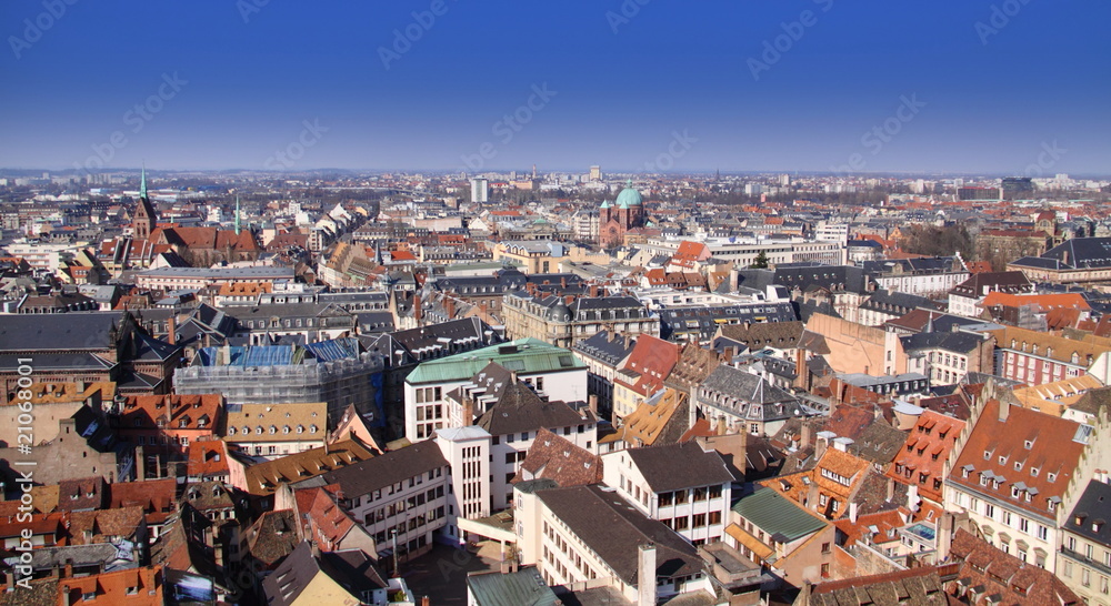 Ville de Strasbourg, vue du ciel