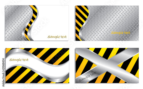 Set of 4 construction business cards