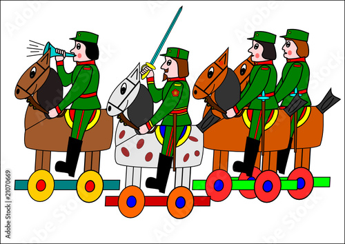 soldiers on horseback