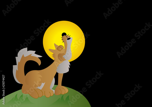 vector wolf night