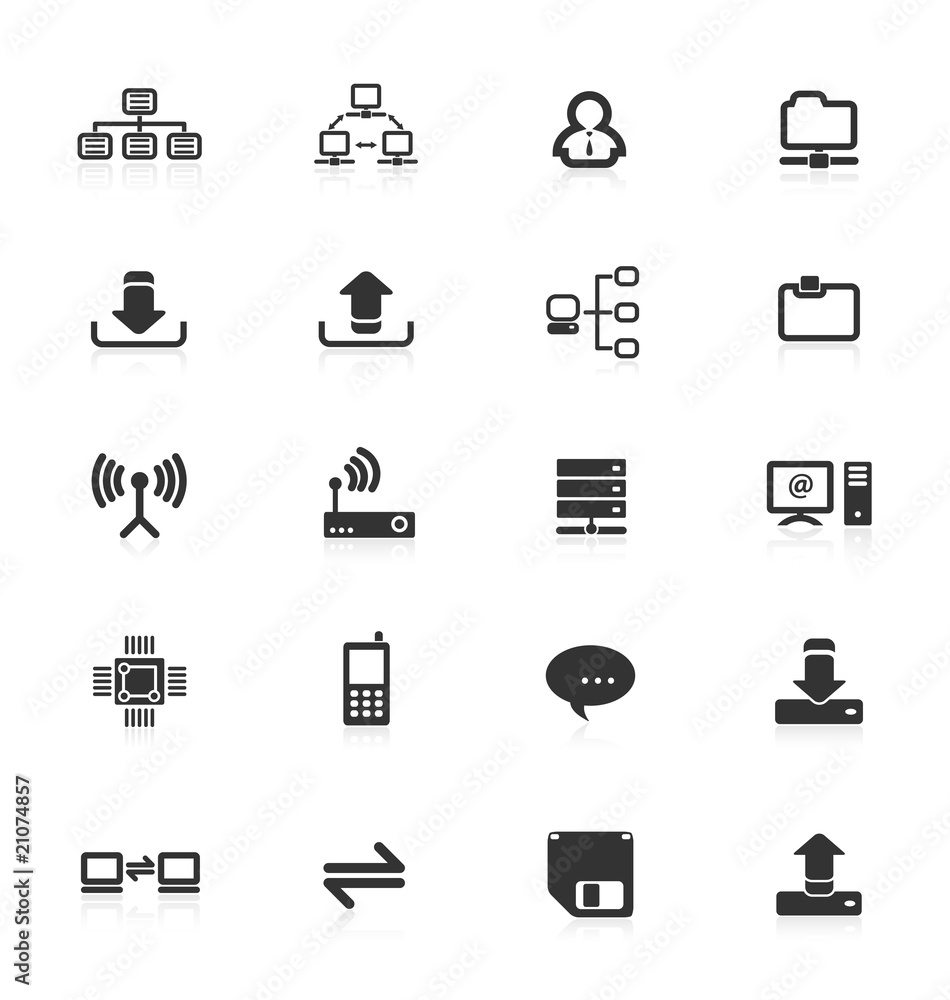 Collection of vector computer network icons. Collection of vector computer network icons.